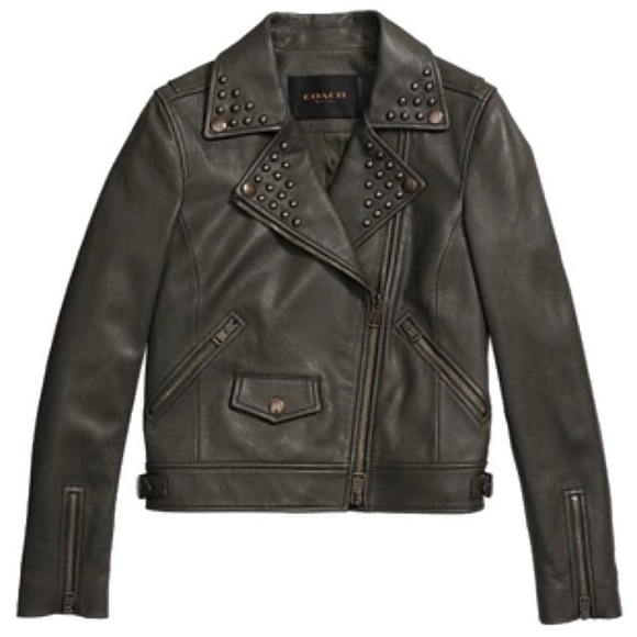COACH Green Leather Jacket